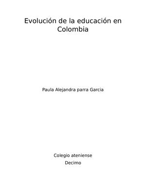 Evolución De La Educación En Colombia