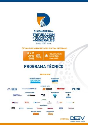 Programa TECNICO DE 3ER. CONGRESO DE TRITURACIÓN DE TRANSPORTE DE MINERALES 2019