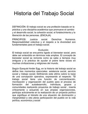 Historia Del Trabajo Social