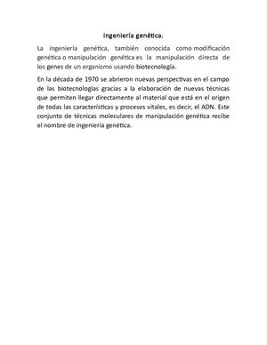 Ingeniería Genética