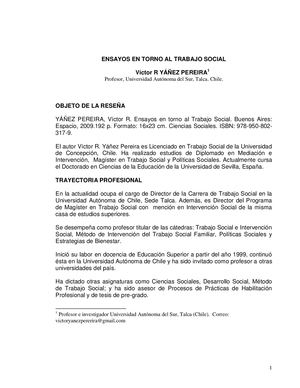 Trabajo social ensayo