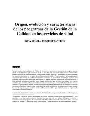 Evolución Histórica Programas De Calidad