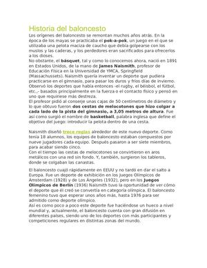 Historia Del Baloncesto