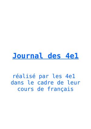 Journal des 4e1