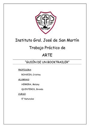 Guión De Un Booktraiker Arte