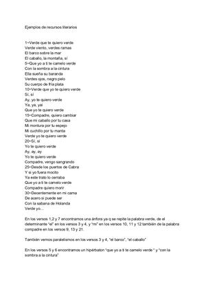 Ejemplos De Recursos Literarios