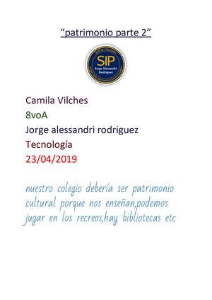 Camila Vilches Miranda Patrimonio 2° Parte