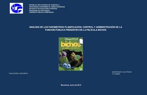 Analisis Pelicula Bichos