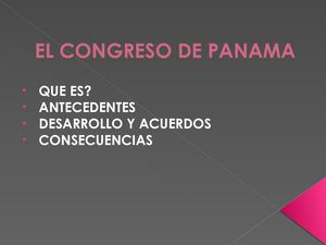 El Congreso De Panama