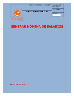INTRODUCCION DE NOMINA