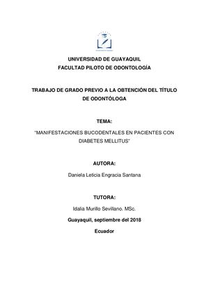 MANIFESTACIONES BUCODENTALES EN PACIENTES CON DIABETES MELLITUS”.