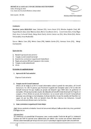 Acta AFA 29 Maig 2019