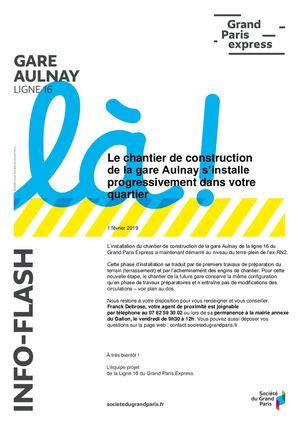 Ligne 16 Gare Aulnay Installation