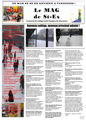 Mag De Saint Ex N. 13 Mars 2019