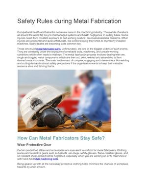 Safety Rules During Metal Fabrication