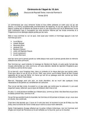 Discours 18 Juin