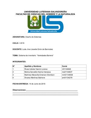 Sistema De Inventario Variedades Barrera Final