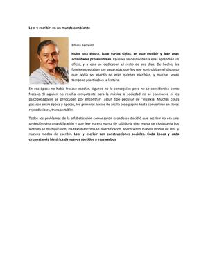 Leer Y Escribir En Un Mundo Cambiante