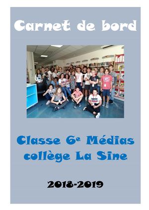 Carnet de bord Sept 2018-Juin 2019