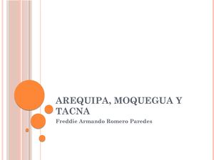 Arequipa, Moquegua Y Tacna