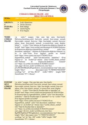 Unidad I Códigos Frame N°5