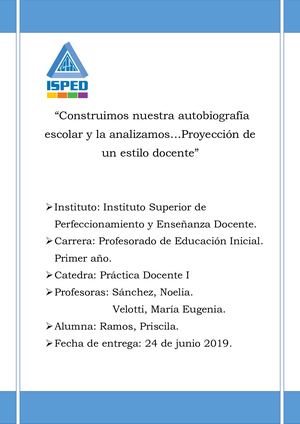 Autobiografía Escolar