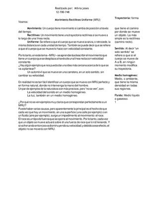 movimiento rectilíneo  uniforme