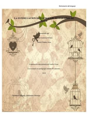 Cartilla La Estimulacion Del Lenguaje De 0 A 6 Años De Edad