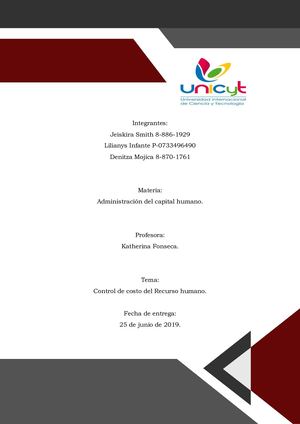 Control de costo de recursos humanos