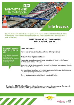 Lit Mise en impasse temporaire Rue du Soleil
