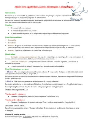 Aspects Mécaniques Et énergétiques Du MSS (Résumé).