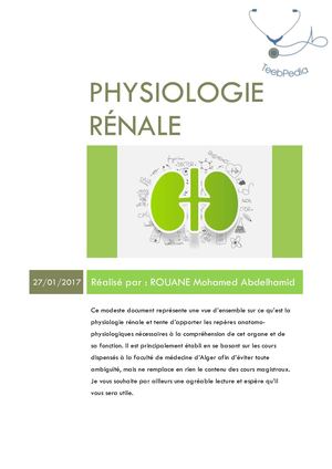 Physio Rénale (Résumé Rouane).