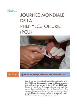 Journée Mondiale de la phénylcétonurie :  appel au dépistage des maladies rares au Maroc