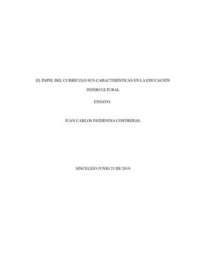 Ensayo Curriculo Intercultural