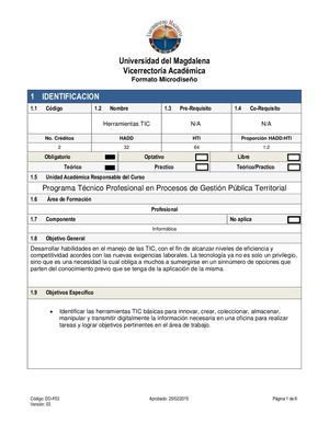 Microdiseño Herramientas Tic