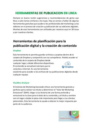 Herramientas De Publicacion En Linea