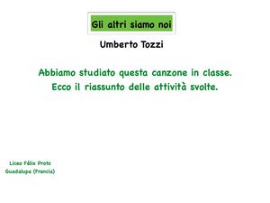 Activités chanson  "Gli altri siamo noi"