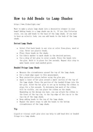 How To Add Beads To Lamp Shades