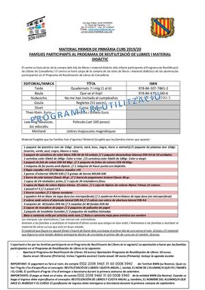 Llibres Primària Reutilització 19 20