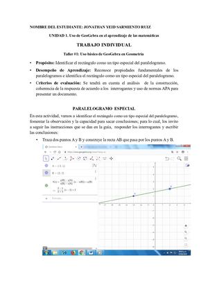Taller N°1 Paralelogramo