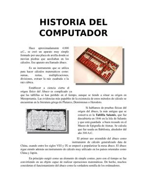 Historia Del Computador