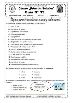 EL VERBO COPULATIVOS GUÍA DE CASA