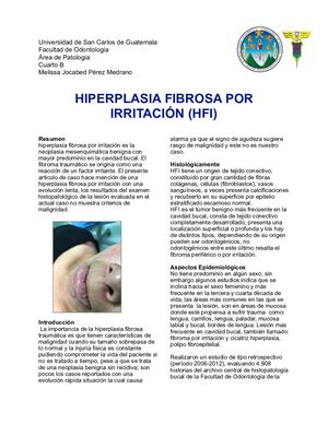 HIPERPLASIA FIBROSA POR IRRITACIÓN