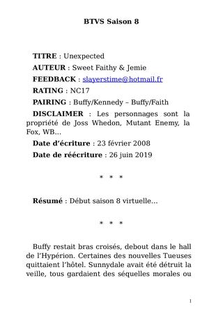 Unexpected - Buffy/Kennedy et Faith/Willow