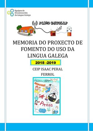 Memoria do Proxecto de dinamización da Lingua Galega 18-19