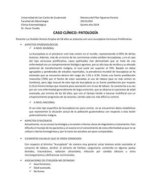 Leucoplasia Verrucosa Proliferativa Docx