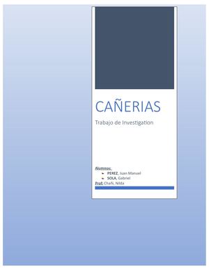 T De Investigación De Cañerias