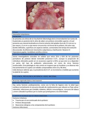 Estomatitis Subprótesica