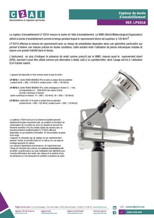 LPSD18 Capteur De Durée Ensoleillement C2AI