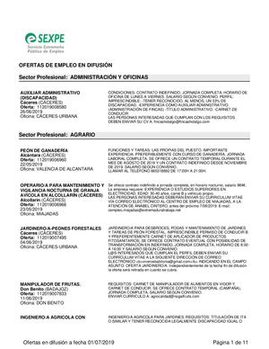 Ofertas Sexpe 1 Julio